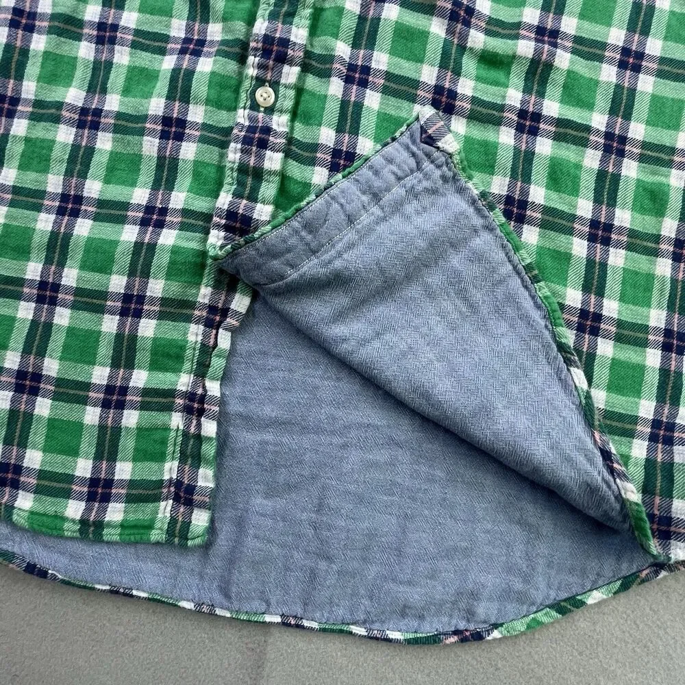 Polo Ralph Lauren Flannel Shirt Mens 2XL Green Plaid Classic Fit Preppy